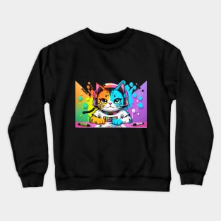 🐱😺 Introducing the most adorable cat decal t-shirt on the market! 😻🌟 Crewneck Sweatshirt